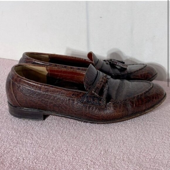 Vintage Dack Brown Antelope Leather Loafers Shoes 8.5 - Picture 3 of 13
